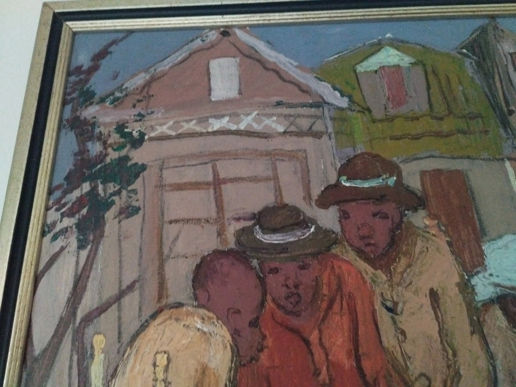 Tableau original, Carlo Jean - Jacques (1943-1990) huile sur panneau haïtien