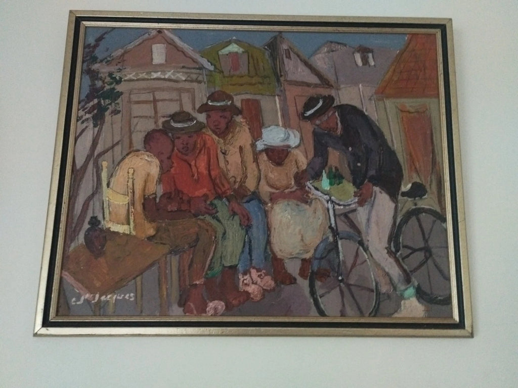 Tableau original, Carlo Jean - Jacques (1943-1990) huile sur panneau haïtien
